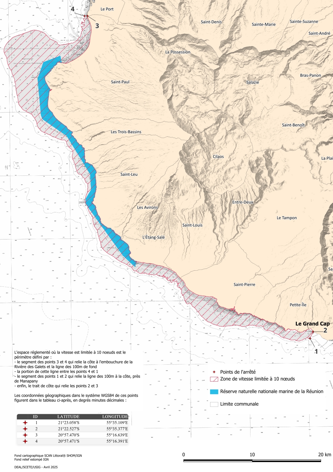 Annex 4 - Cartographie de l’espace maritime où la vitesse est limitée à 10 nœuds