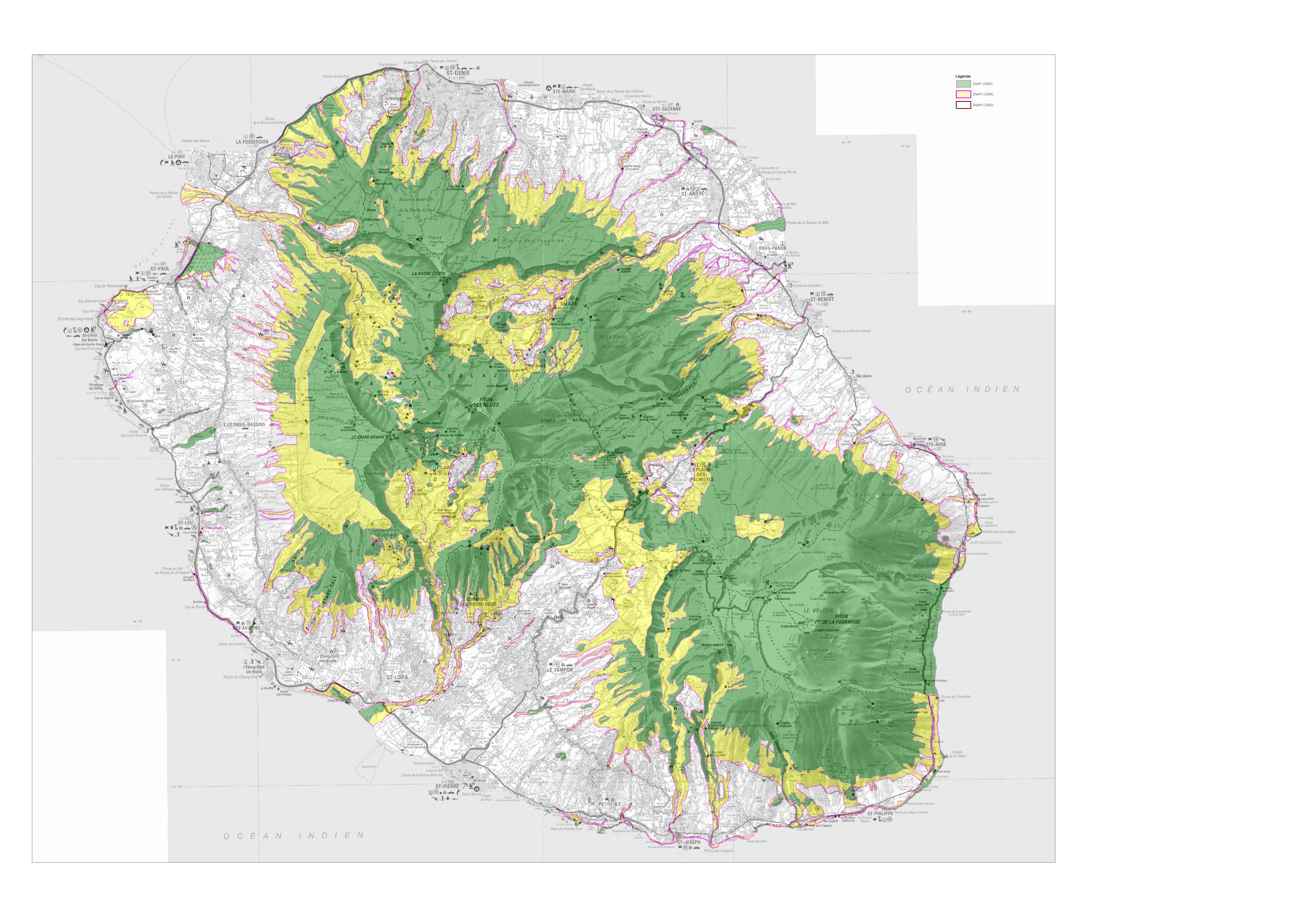 Carte actuelle des ZNIEFF