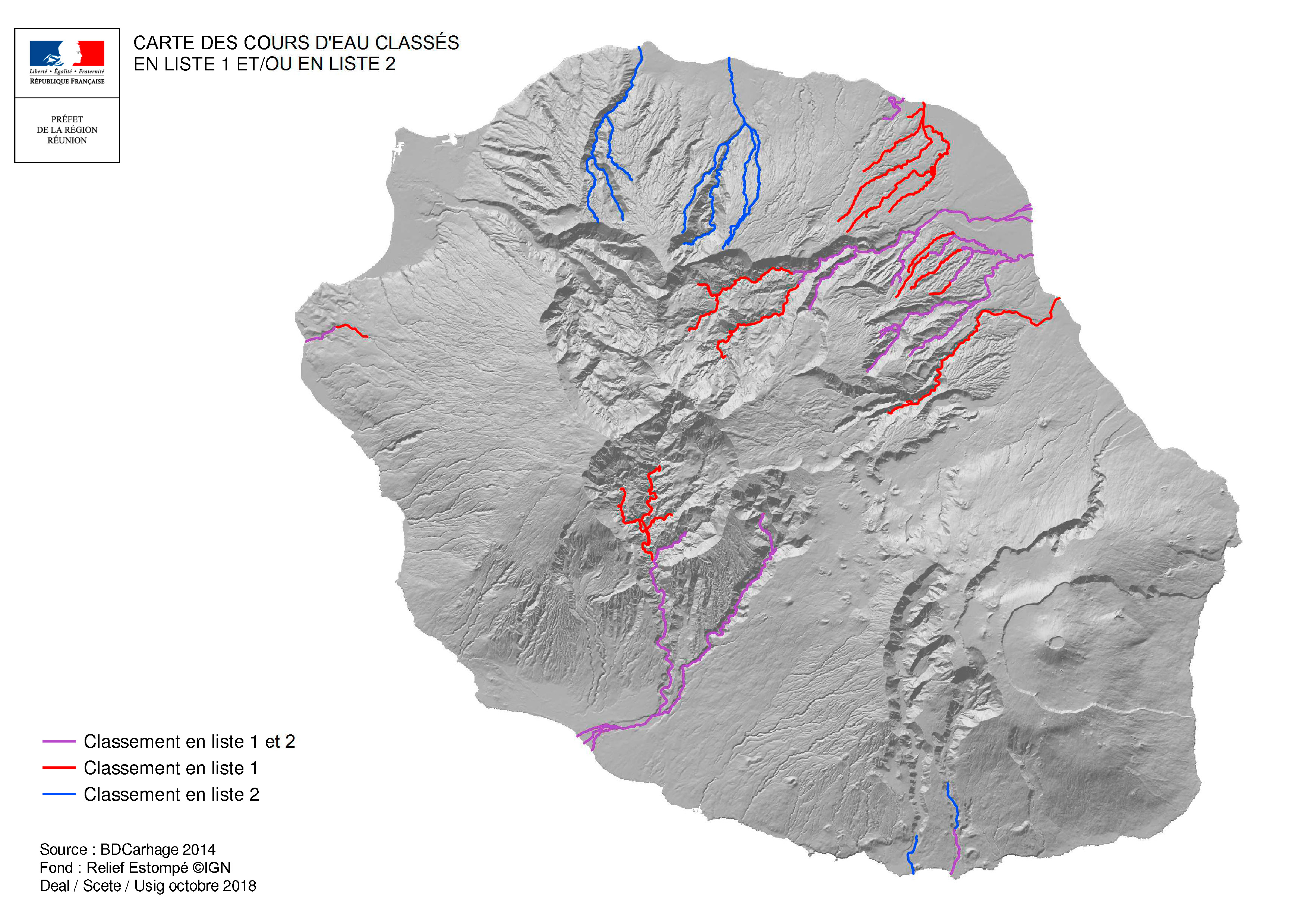 Cartographie classement des cours d’eau