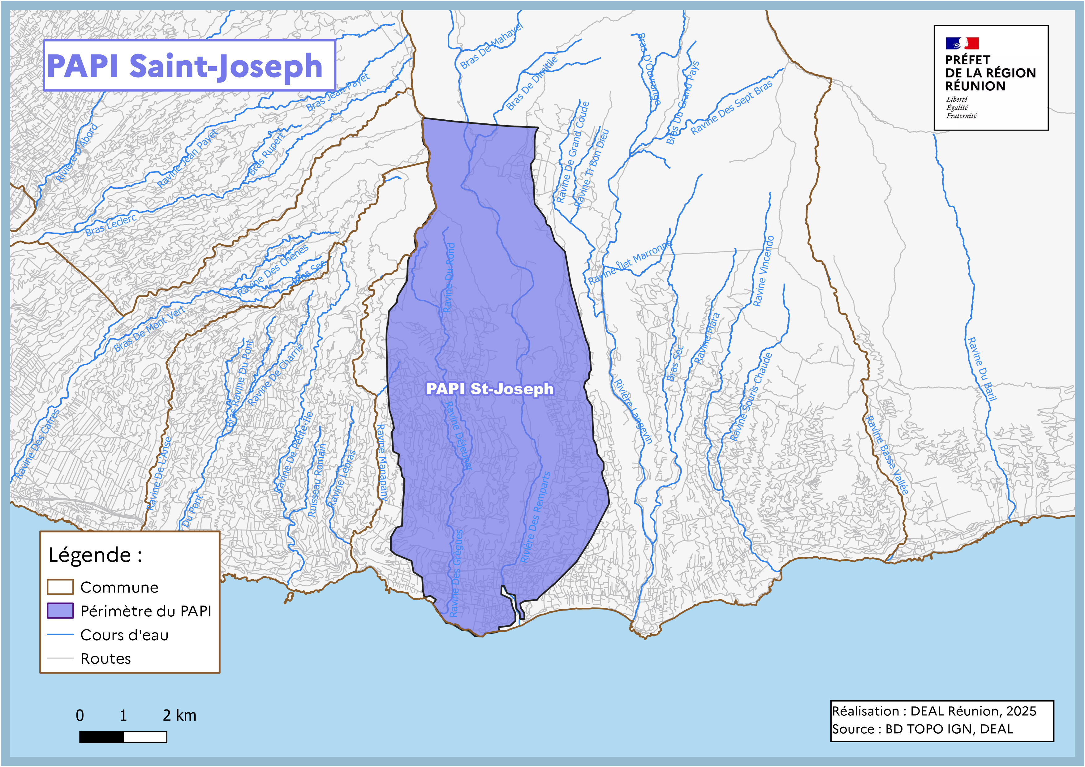 Carte PAPI de Saint-Joseph