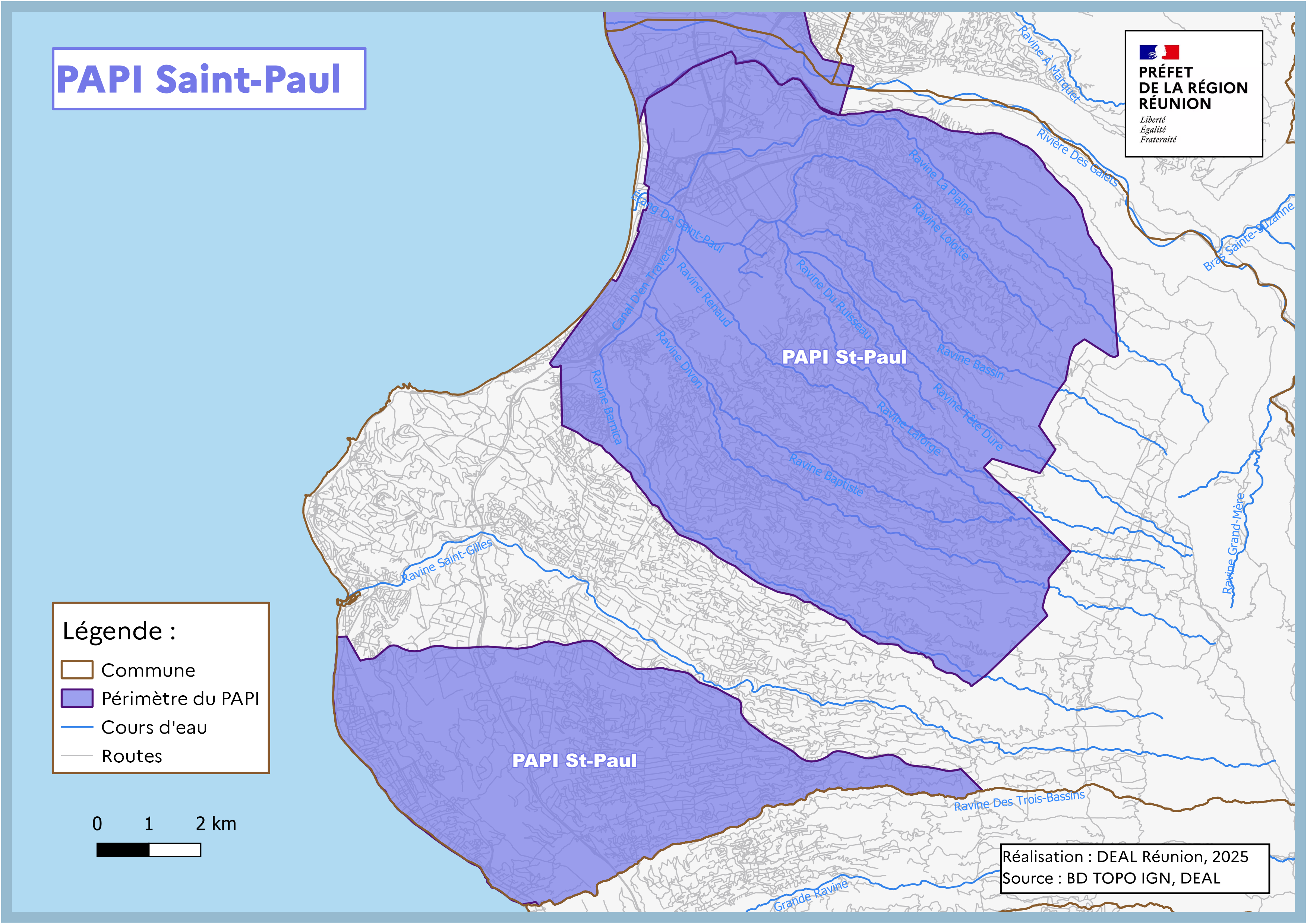 Carte PAPI de Saint-Paul
