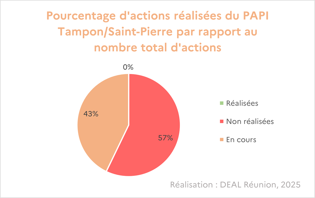 PAPI Tampon/Saint-Pierre : pourcentage d'actions réalisées par rapport au nombre total d'actions - voir la transcription ci-dessous