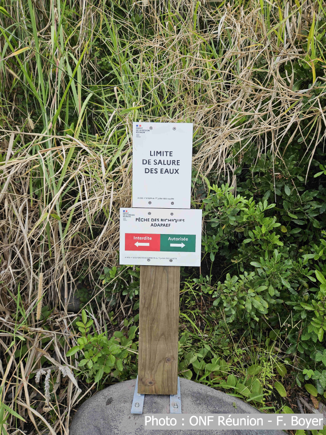 Signalétique zone de pêche des bichiques